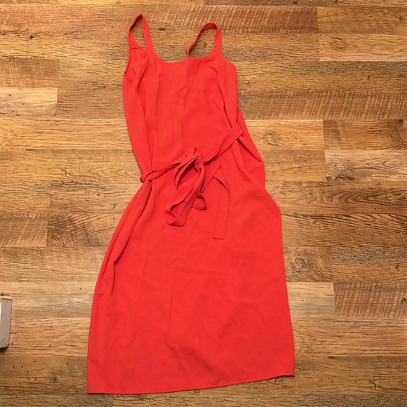 Everlane Bright Red Flowy Summer Wrap Tank Top Dress A5 - Picture 2 of 4